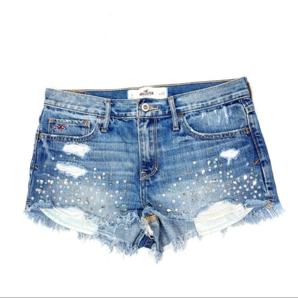 Hollister Jeweled Embellished Distressed Shorts